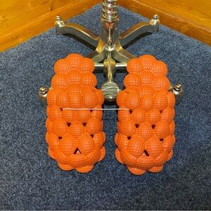 Orange Bubble Comfort Slides Sandals. Spa, Pool, Shower, Reflexology-Women’s